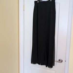 Elegant Black Maxi Sheer Pants Skirt